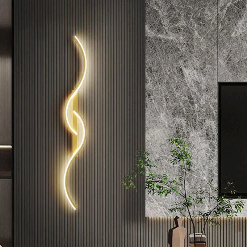 Interior Design Gold - Nowoczesna lampa ścienna LED do salonu,